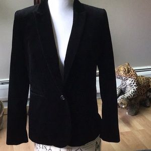 J Crew classic velvet jacket, black, size 10